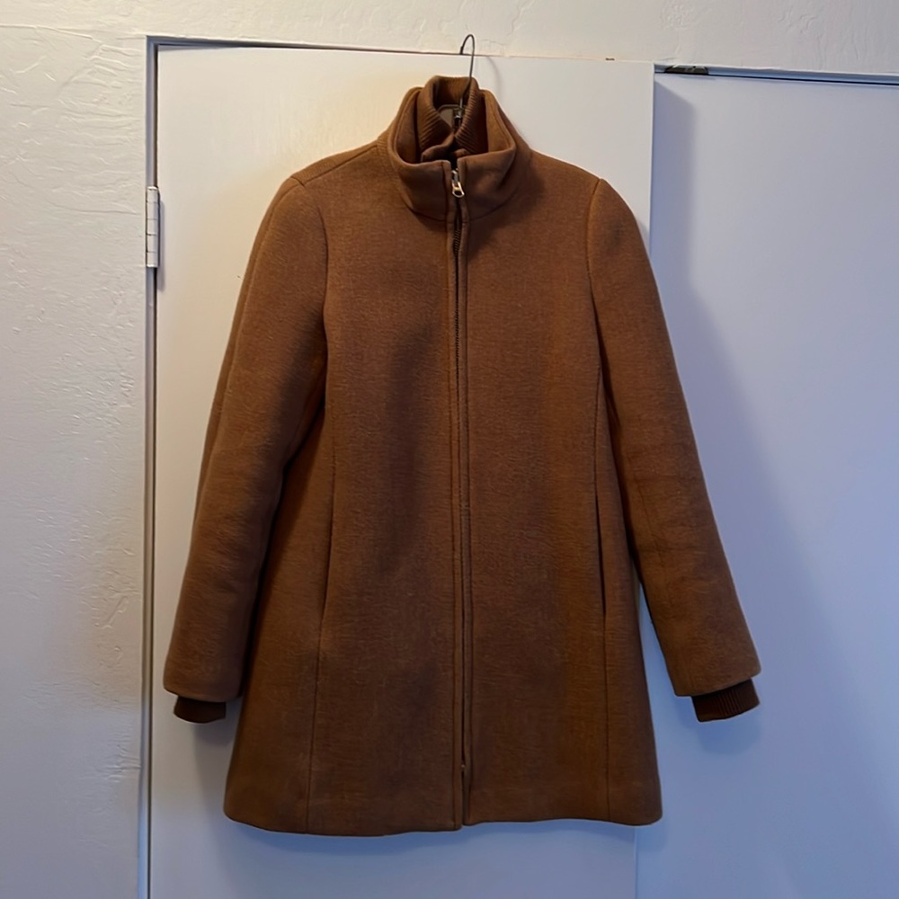J. Crew Lodge coat in Italian stadium-cloth wool, Heather acorn, size 4